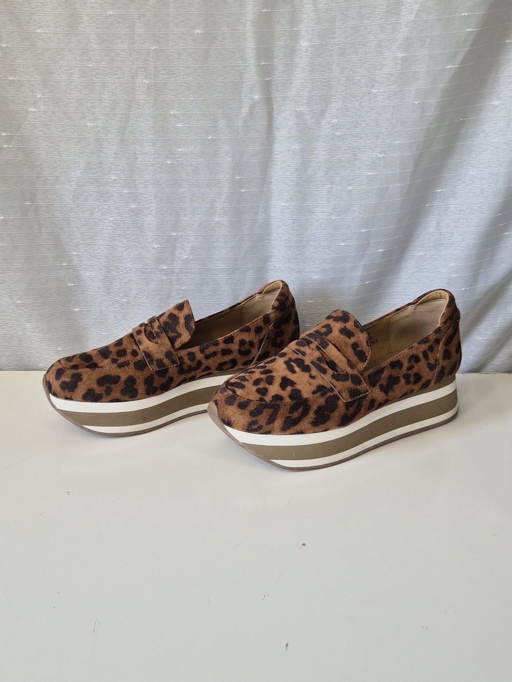 Corkys Leopard Print Platform Loafers - Brown Size 8 - Picture 3 of 12